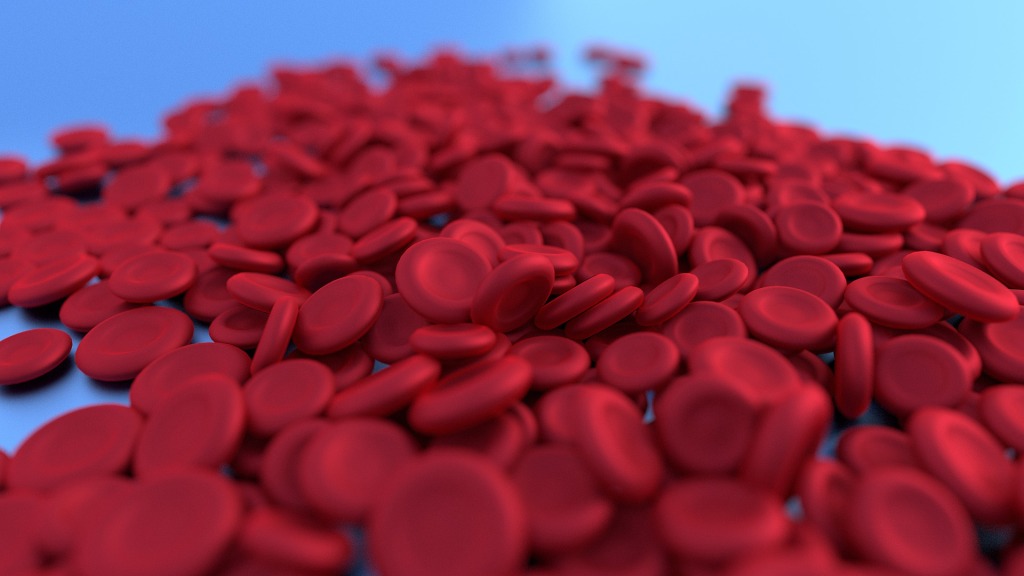 Red blood cell replicas on a surface.